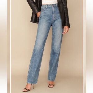 Reformation Jeans Zoe High Rise Loose Jeans sz 24 in Montauk Destructed